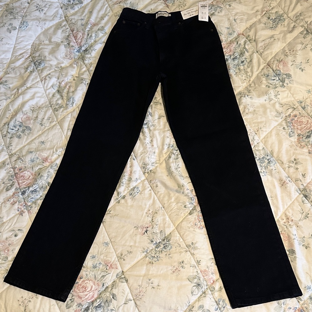 Abercrombie & Fitch Black Straight Leg Jeans